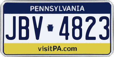 PA license plate JBV4823