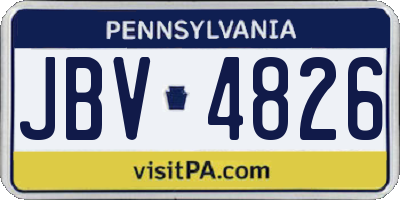 PA license plate JBV4826