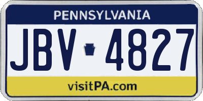 PA license plate JBV4827