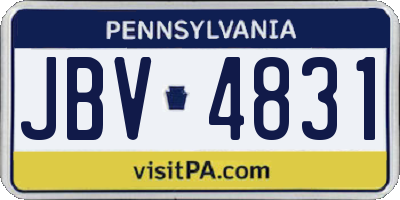 PA license plate JBV4831