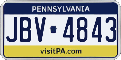 PA license plate JBV4843