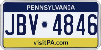 PA license plate JBV4846