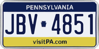 PA license plate JBV4851