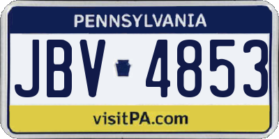 PA license plate JBV4853