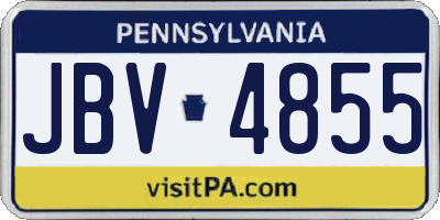 PA license plate JBV4855