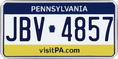 PA license plate JBV4857