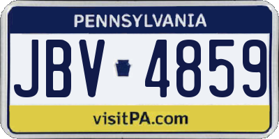 PA license plate JBV4859