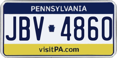 PA license plate JBV4860