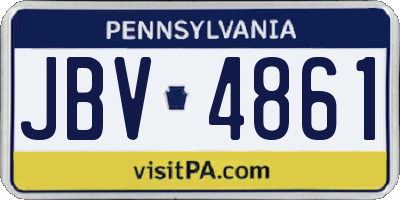 PA license plate JBV4861