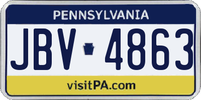 PA license plate JBV4863