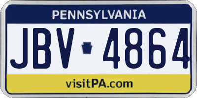 PA license plate JBV4864