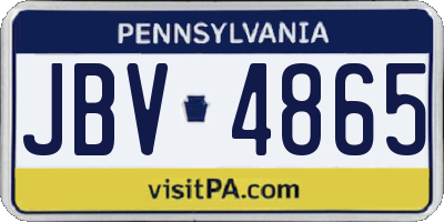 PA license plate JBV4865