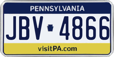 PA license plate JBV4866