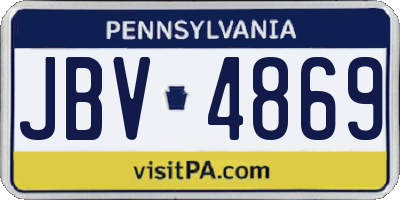 PA license plate JBV4869