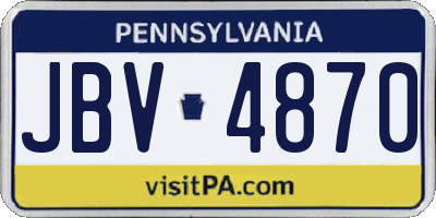 PA license plate JBV4870