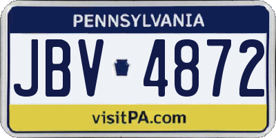 PA license plate JBV4872