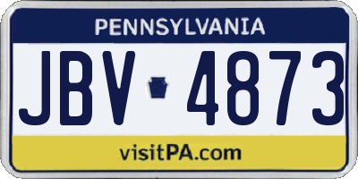 PA license plate JBV4873