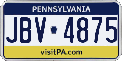 PA license plate JBV4875
