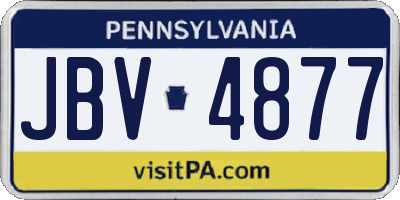PA license plate JBV4877