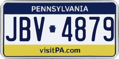 PA license plate JBV4879