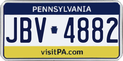 PA license plate JBV4882