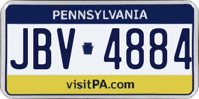 PA license plate JBV4884