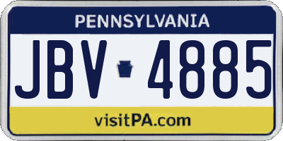 PA license plate JBV4885