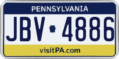 PA license plate JBV4886