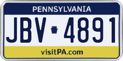 PA license plate JBV4891