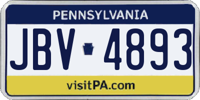 PA license plate JBV4893