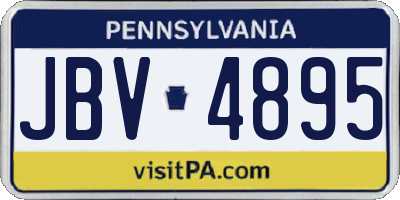 PA license plate JBV4895