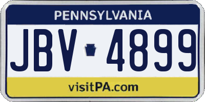 PA license plate JBV4899