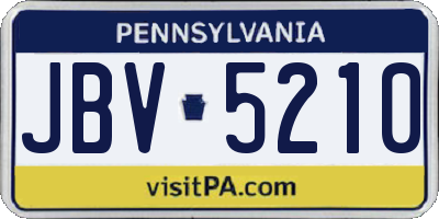PA license plate JBV5210