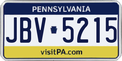 PA license plate JBV5215