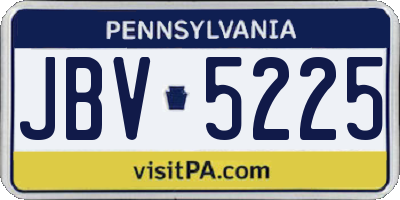 PA license plate JBV5225