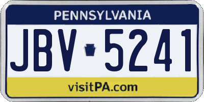 PA license plate JBV5241