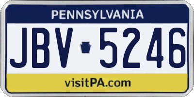 PA license plate JBV5246