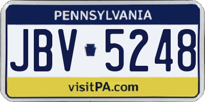 PA license plate JBV5248
