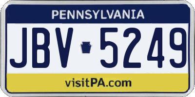PA license plate JBV5249