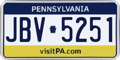 PA license plate JBV5251