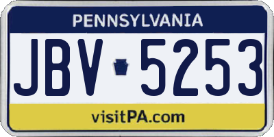 PA license plate JBV5253