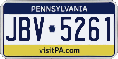 PA license plate JBV5261