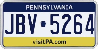 PA license plate JBV5264