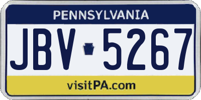 PA license plate JBV5267