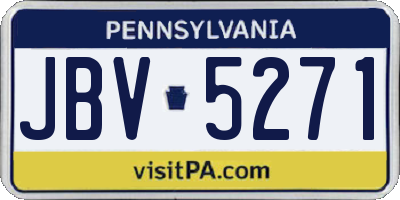 PA license plate JBV5271
