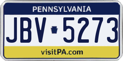 PA license plate JBV5273