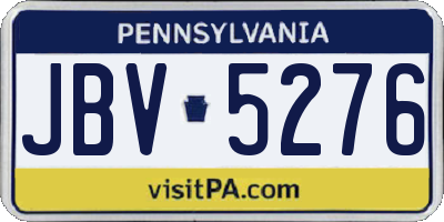 PA license plate JBV5276