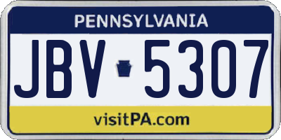 PA license plate JBV5307