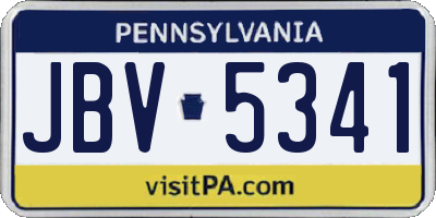 PA license plate JBV5341
