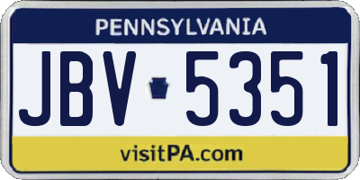 PA license plate JBV5351
